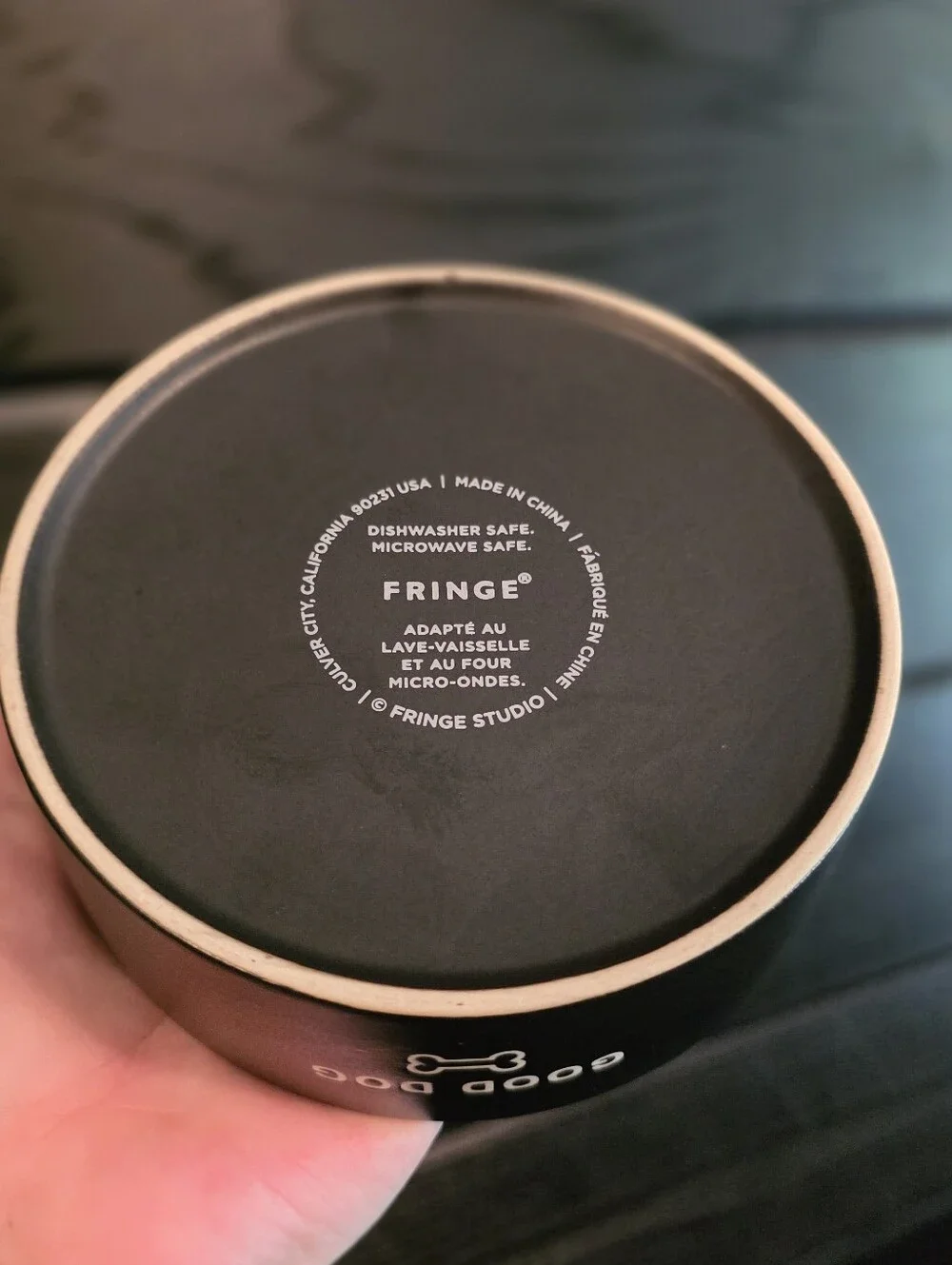 Black Ceramic Dog Bowl 